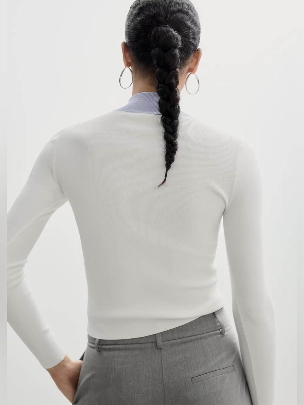 Mango White zip-neck jumper NWT - Picture 4 of 6